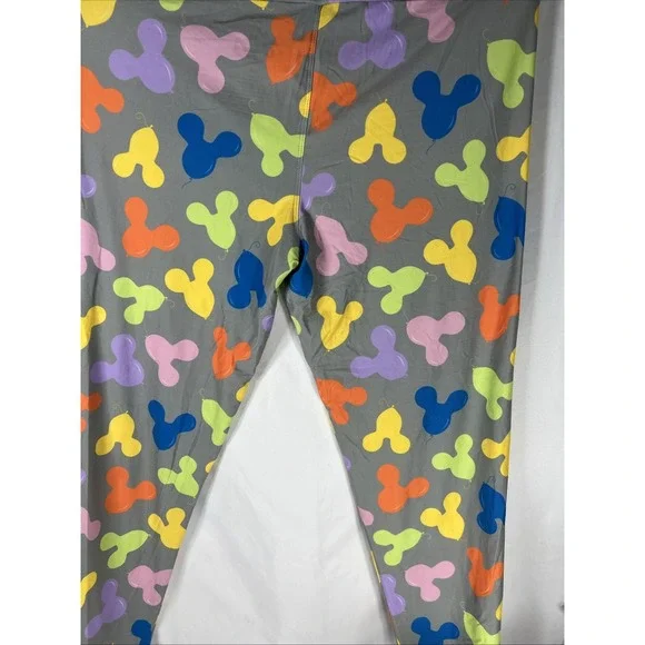 Disney Parks Mickey Balloons Women's Leggings Gray size Large Stretch Pants - Picture 11 of 15